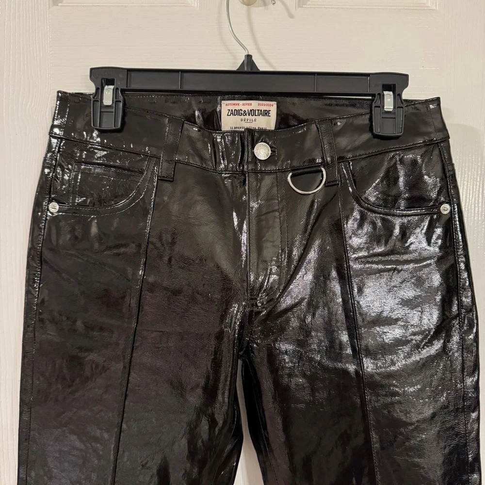 Zadig & Voltaire Peko Lambskin Leather Pants – Black – Size 36 – NWT